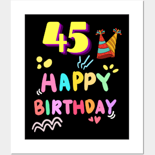 45 Year Old Gifts Crew 45th Birthday Party diamond Posters and Art